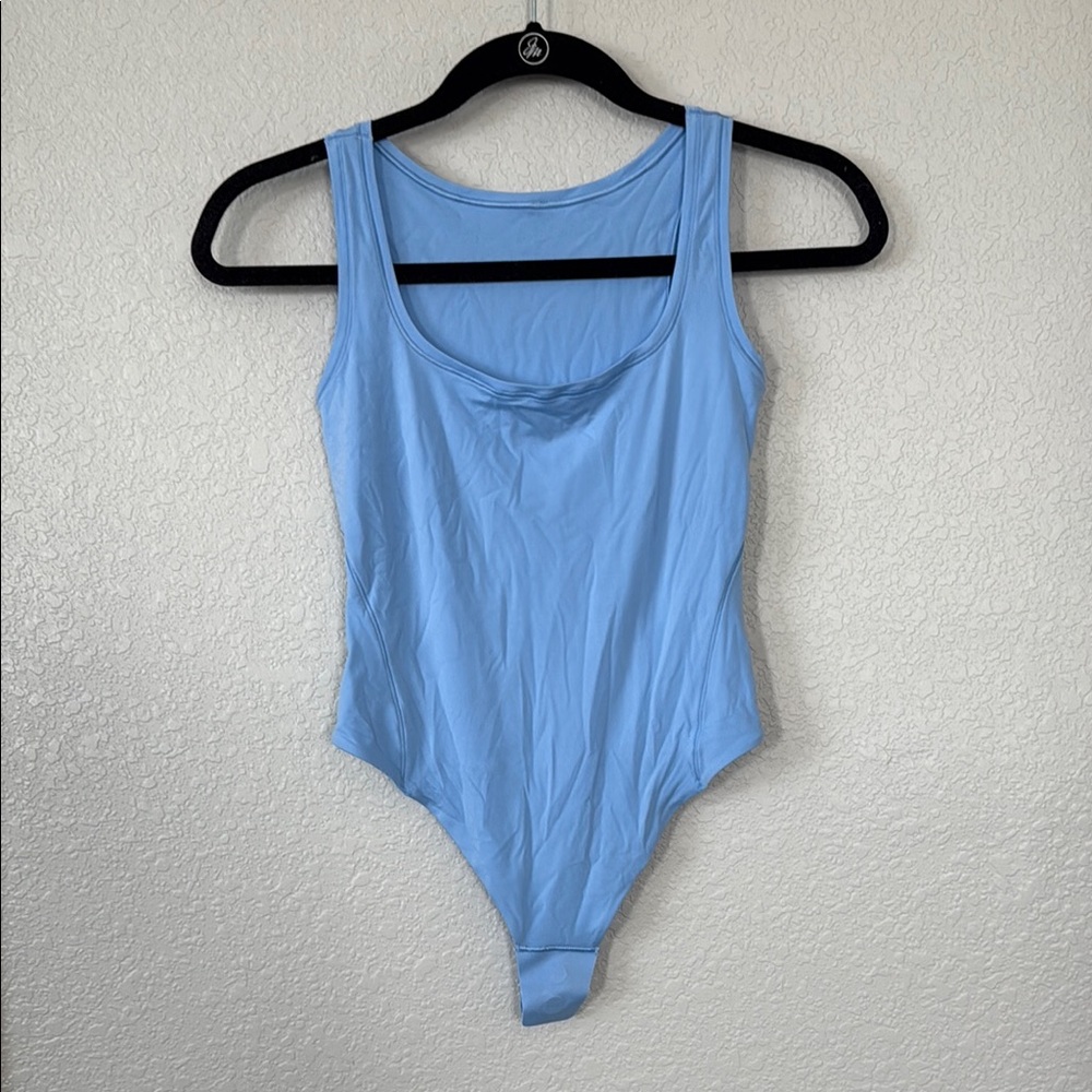 Lululemon Wundermost Ultra-Soft Nulu Square-Neck Sleeveless Bodysuit XS blue